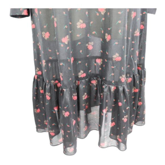 Vintage Maxi Shift Dress with Victorian Neckline and Peasant Sleeves - Picture 6 of 7